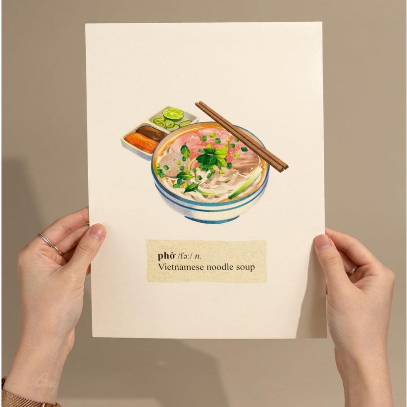 Poster tranh hình ảnh/món ăn Việt Nam