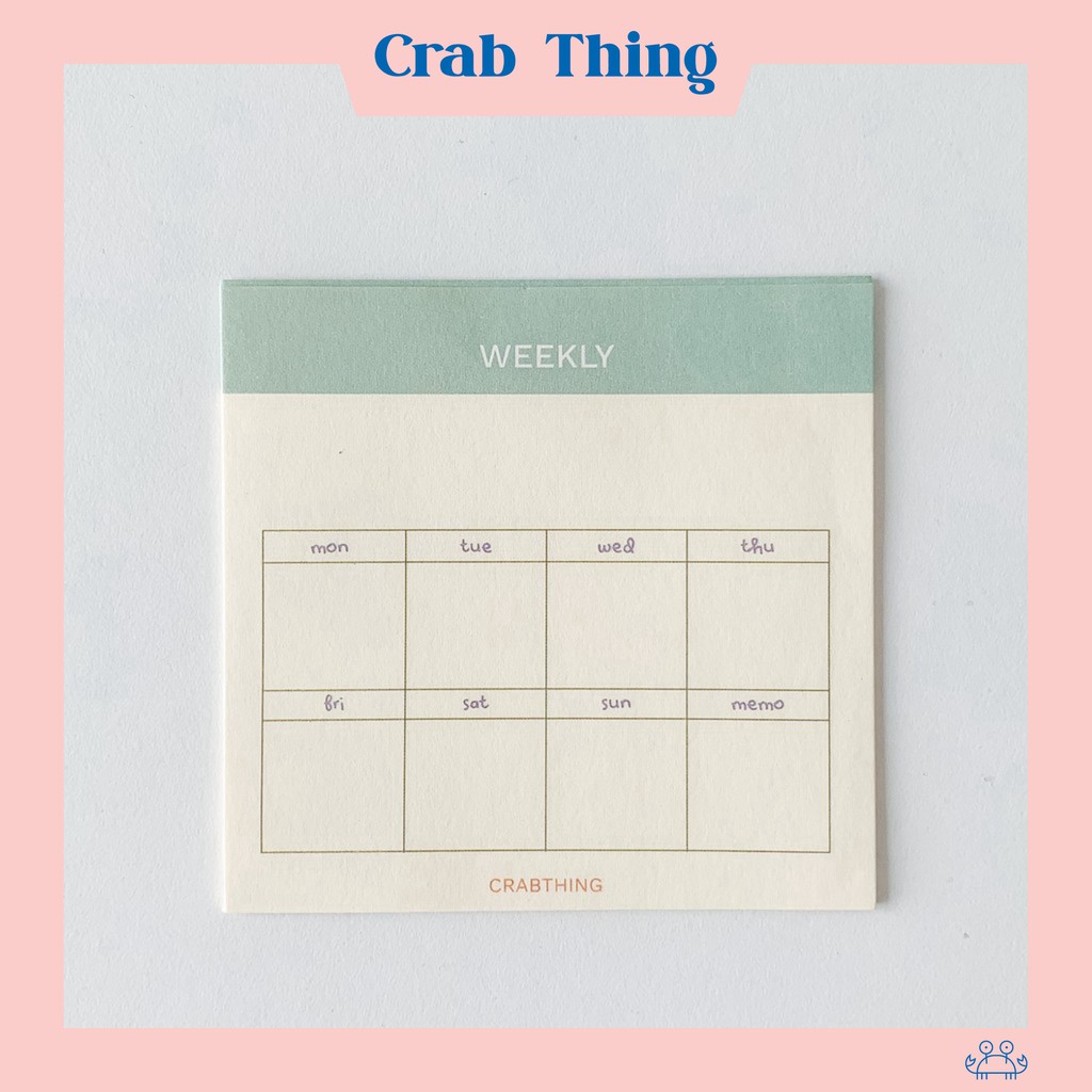 Giấy note chú thích lịch tuần - Crabit Weekly Notepad - 30 tờ [GIÁ TẬN XƯỞNG]