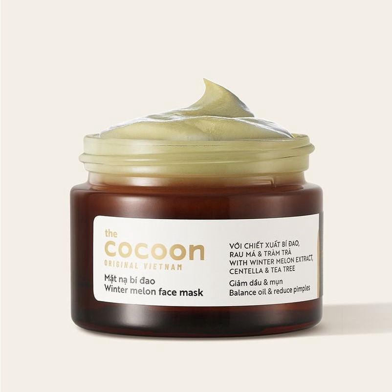 Mặt nạ bí đao Cocoon - giúp giảm nhờn, làm thông thoáng lỗ chân lông, cải thiện nhanh tình trạng mụn