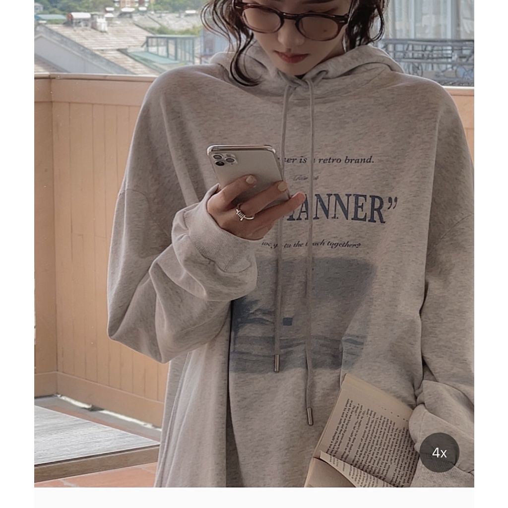 NRVP Áo hoodie dáng rộng thời trang Hàn Quốc 2022 dành cho nữ