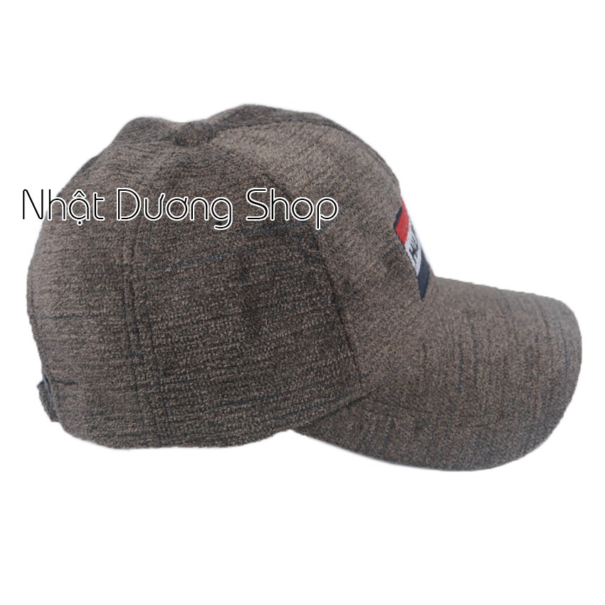 Nón kết nhung thêu Hilfger chất liệu vải nhung mềm đẹp hích hợp cho nam và nữ