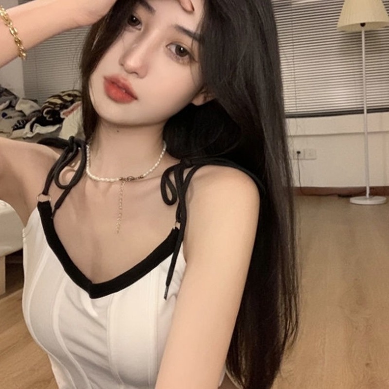 Áo Thun Nữ Ngắn Lưng Đan Dây Phong Cách Hàn Quốc