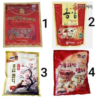 Combo 4 loại kẹo sâm Hàn Quốc 200g