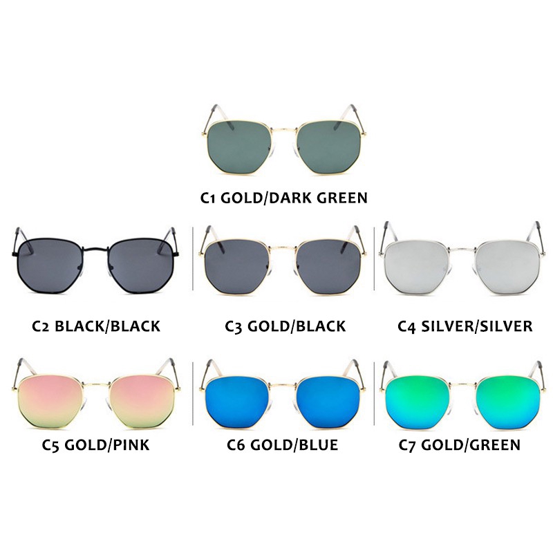 Kính mát gọng vuông nhỏ chống tia UV phong cách cổ điển cho nam và nữ