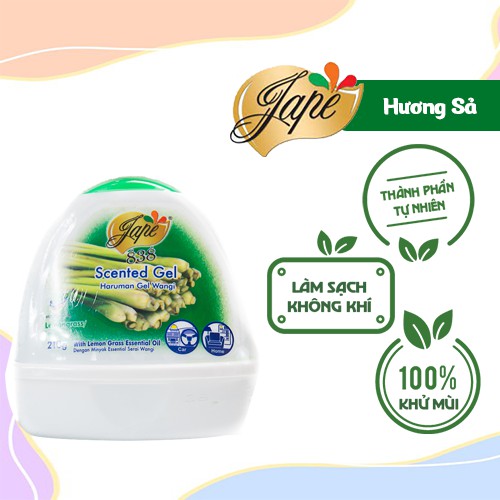 Sáp Thơm Khử Mùi Jape 838 Thơm Lâu Mùi Nhẹ Nhàng Tự Nhiên - Hương Sả - 210g