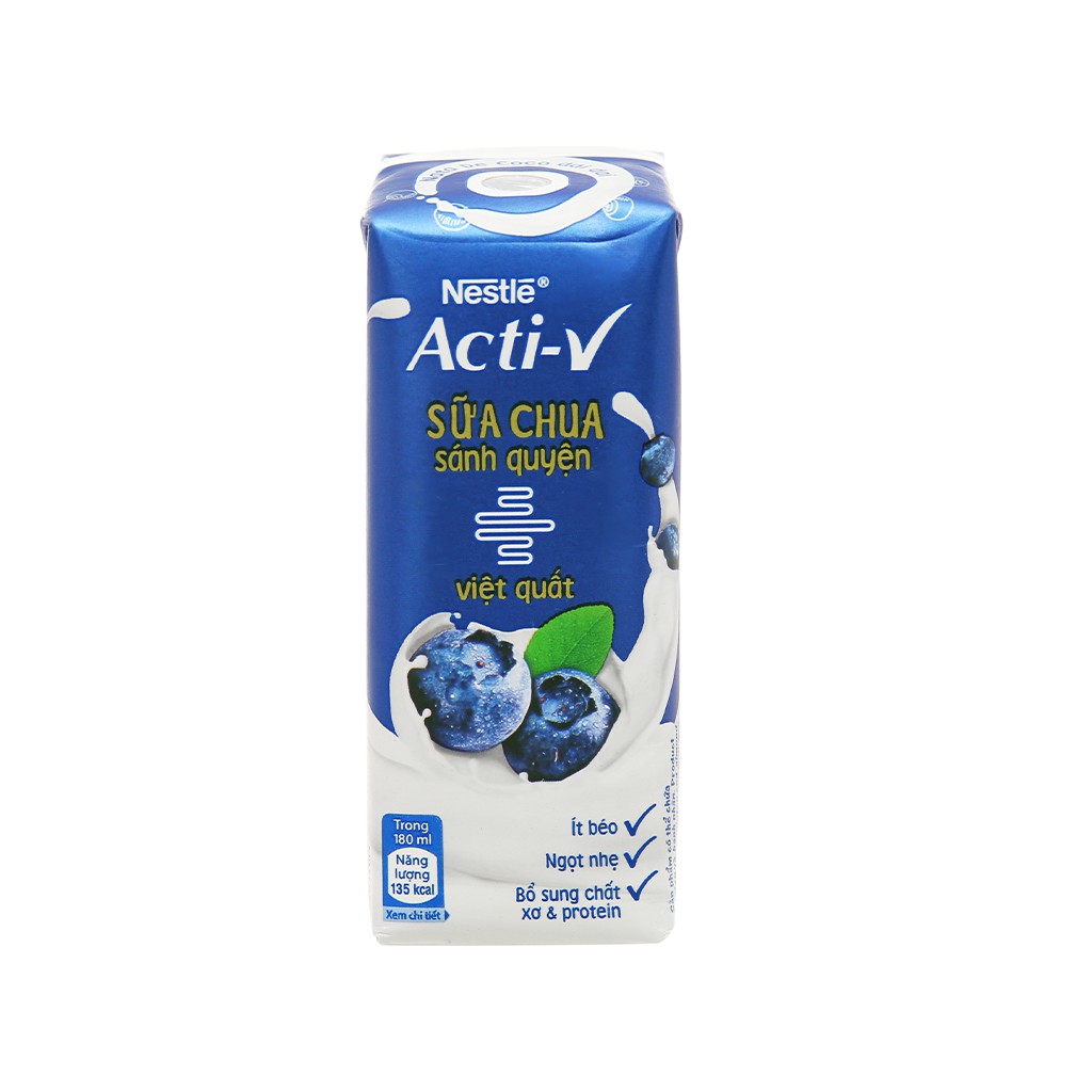 (nhiều vị) Sữa chua diêm mạch và chà là Nestlé Acti-V hộp 180ml