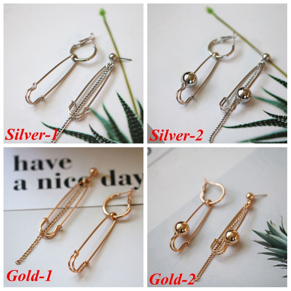 1 Đôi Bông Tai Hình Kim Băng Thời Trang Punk Dành Cho Nữ