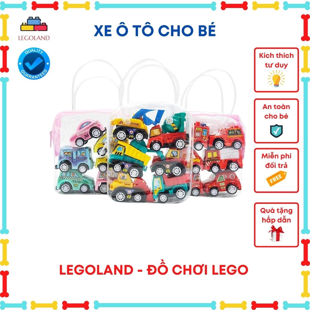 Đồ chơi trẻ em xe ô tô mini nhiều màu, nhiều mẫu mã, bộ 6 xe ô tô đồ chơi cho bé - Legoland Shop