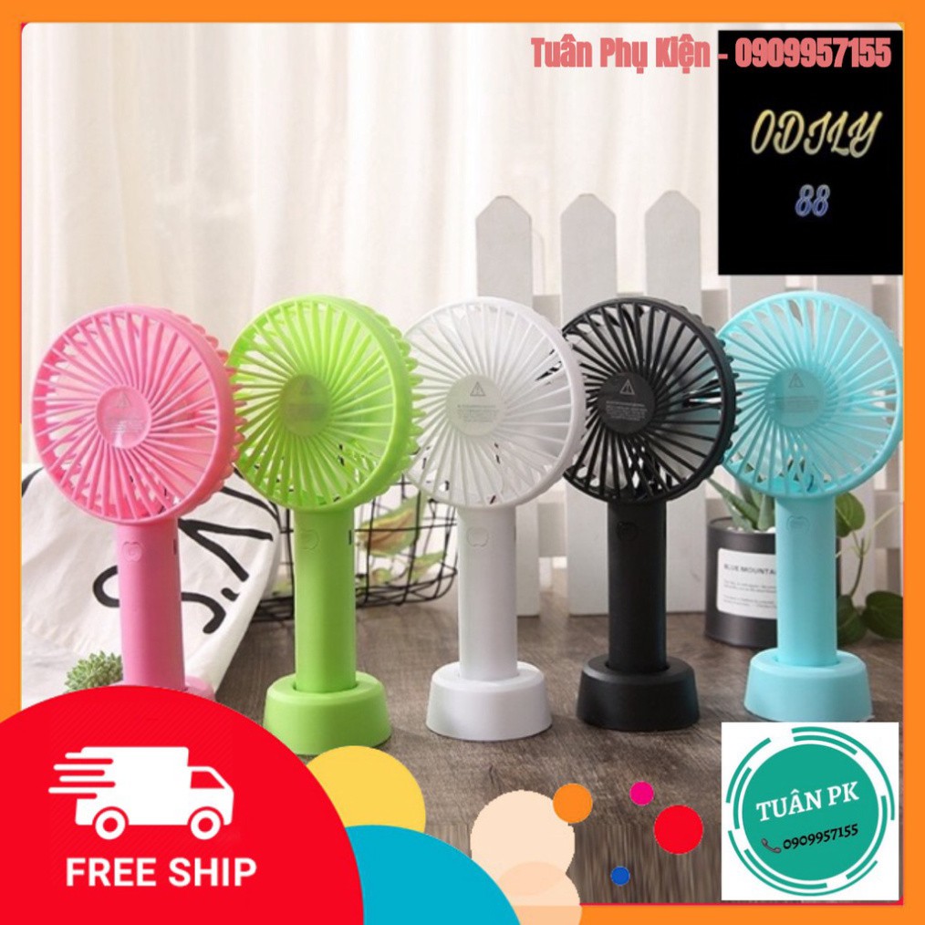 Quạt Tích Điện Mini Cầm Tay 3 Chế Độ Gió