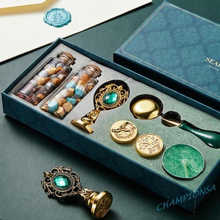 Bộ con dấu sáp niêm phong bì thư phong cách vintage