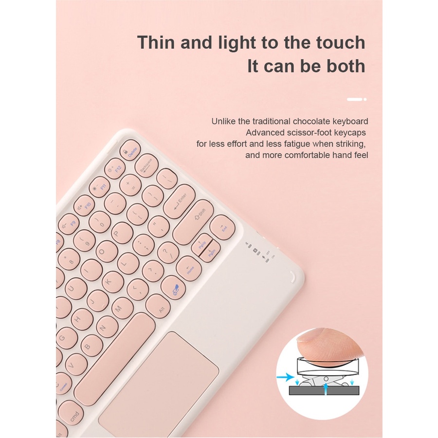 Bluetooth Gaming Keyboard Wireless Portable Bluetooth Keyboard With Touchpad For Laptop Computer iPad Pro PC Gamer Cute Keyboard