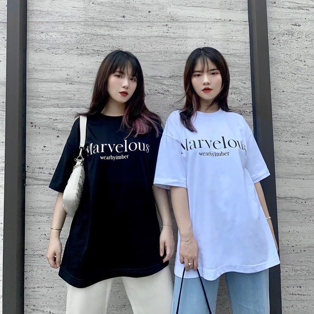 Áo thun unisex nam nữ MARVELOUS basic , áo phông oversize dáng rộng tay lỡ cá tính kiểu dáng Hàn Quốc form rộng