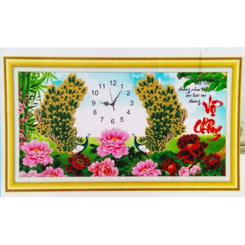 TRANH ĐÍNH ĐÁ ABC 3D ĐỒNG HỒ VỢ CHỒNG NGHĨA NẶNG TÌNH SÂU YN2124 (TRANH TỰ ĐÍNH) KT: 89X48CM