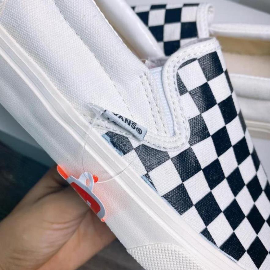 [ Full Box Bill ] Giày 𝐕𝐀𝐍𝐒 lười Caro bản đẹp vans Slipon Nam nữ hot 2021 hàng cao cấp đủ size 36-43 êm chân dễ phối đồ