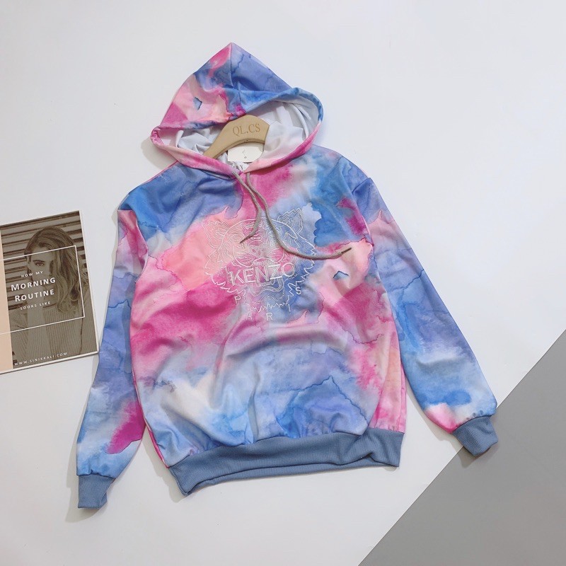 BÁN SỈ ÁO NỈ NỮ LOANG MÂY XANH TRẮNG THÊU GẤU KENZ CHO NỮ | BigBuy360 - bigbuy360.vn