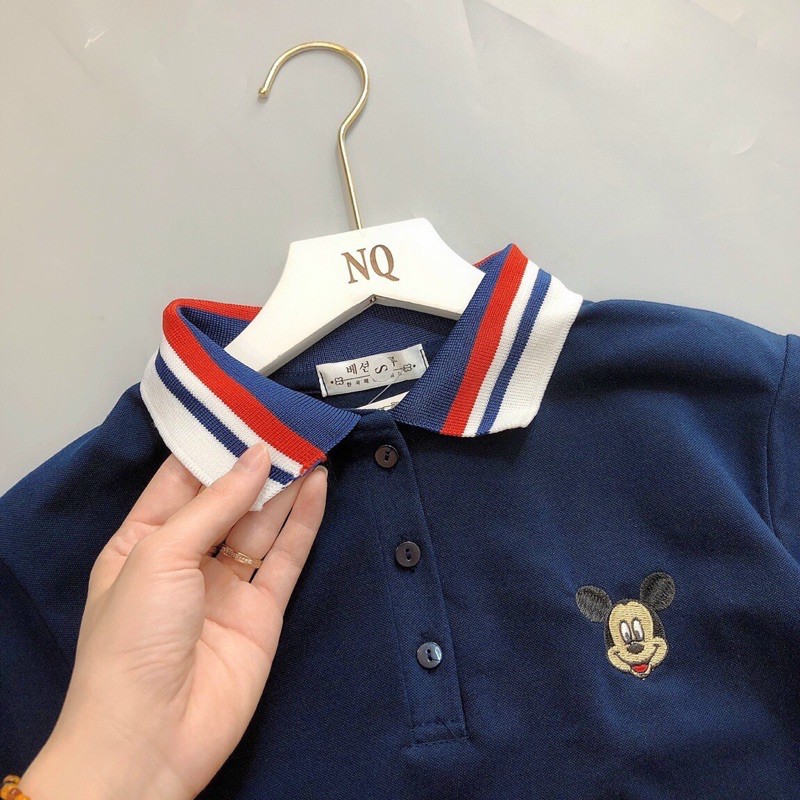 ⚡️BÁN SỈ⚡️Váy polo xanh than thêu hình mickey