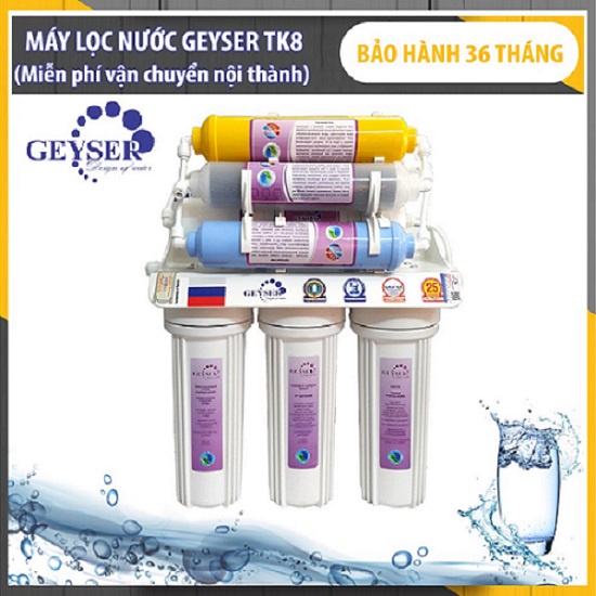 Máy lọc nước Nano Geyser không dùng điện không nước thải 8 cấp