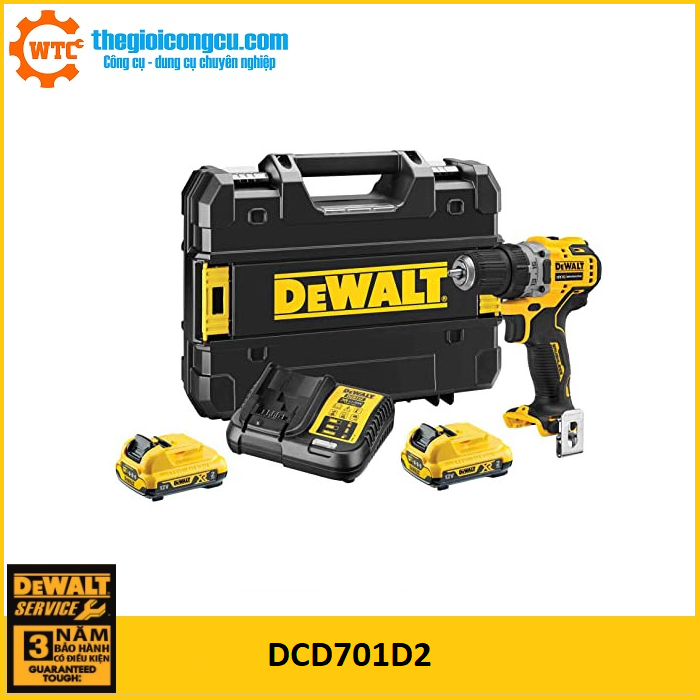 Máy khoan vặn vít dùng pin Dewalt DCD701D2