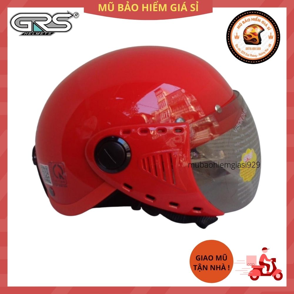 Mũ Bảo Hiểm Nửa Đầu Có Kính GRS A08K Size Bé