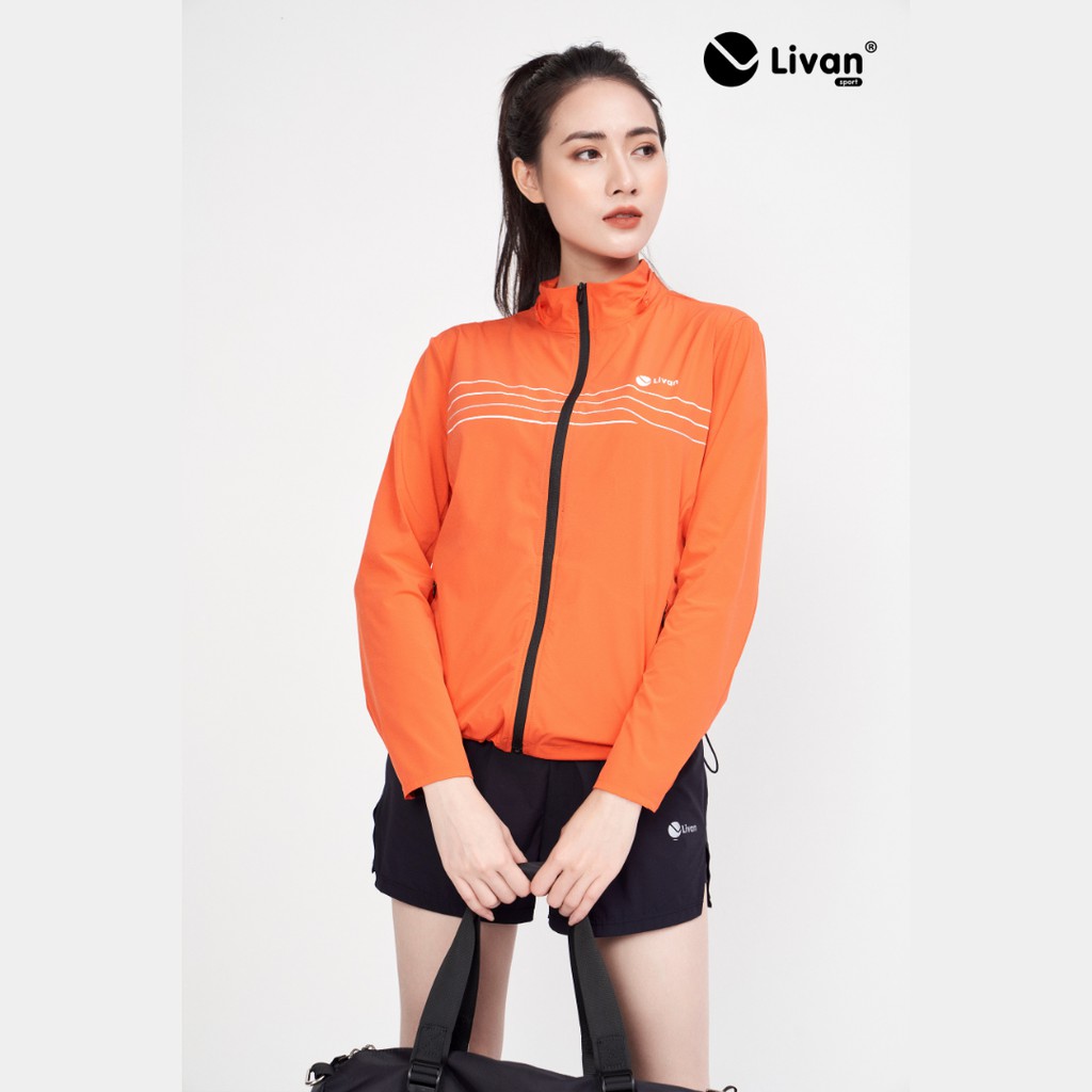 Áo Gió Nữ Livan Sport 1 Lớp Kẻ Ngang Cao Cấp Siêu Nhẹ