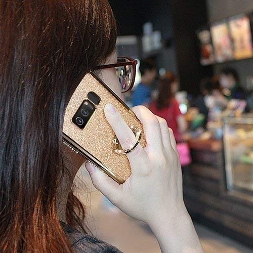 Ốp điện thoại TPU trang trí kim cương lấp lánh kèm giá đỡ cho Samsung Galaxy A01 A11 A21 A31 A51 4G A71 4G A81 A91