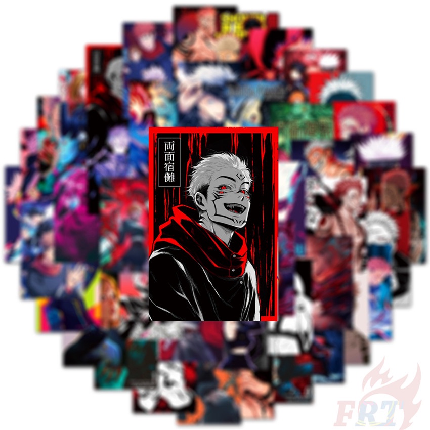 Bộ 50 miếng dán đề can hình truyện tranh Jujutsu Kaisen thời trang chống nước DIY 01