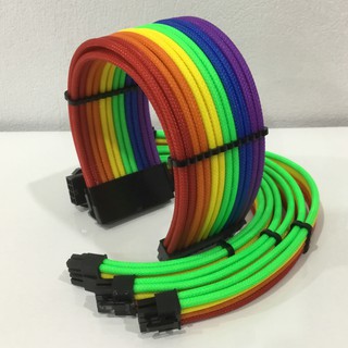 DÂY NGUỒN BỌC LƯỚI NỐI DÀI RAINBOW RGB CAO CẤP
