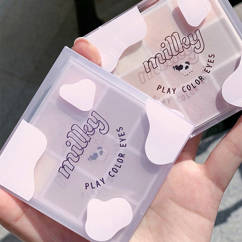 Bảng Phấn Mắt XIXI Milk 9 Màu Lì Và Ánh Nhũ Kết Hợp Trang Điểm Mắt Mịn Màng Kháng Nước NO.416