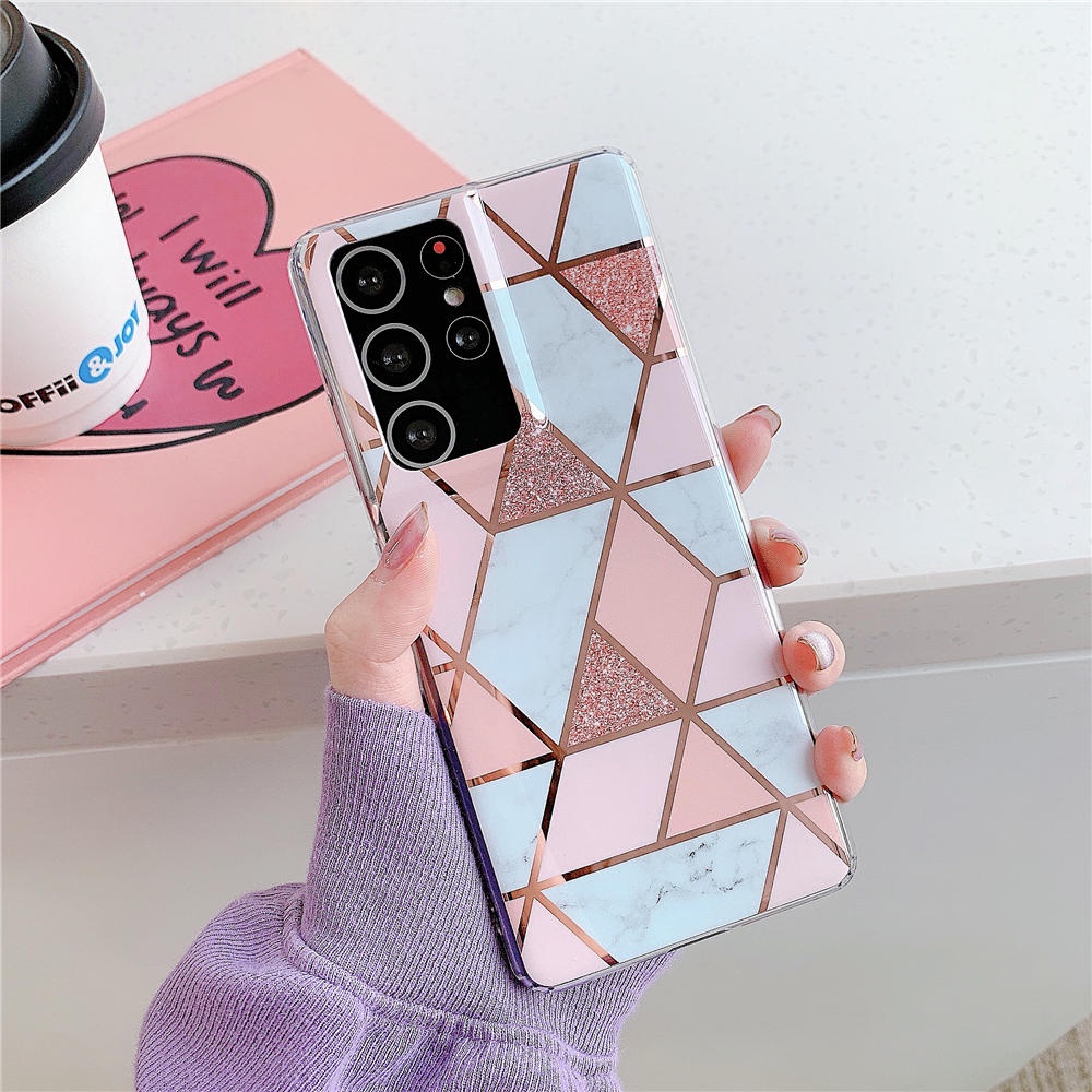 Ốp Điện Thoại Mềm Mạ Đá Hoa Cương Cho Samsung S22 S21 S20 Note 10 Plus 20 Ultra A52 A52s S20 FE 5G