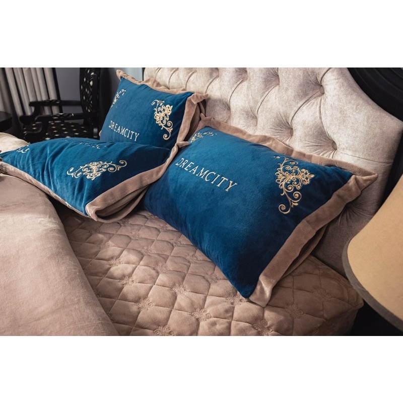 BỘ CHĂN GA GỐI NỈ NHUNG HOÀNG GIA CAO CẤP 5 MÓN(ga trần bông) Loại 1