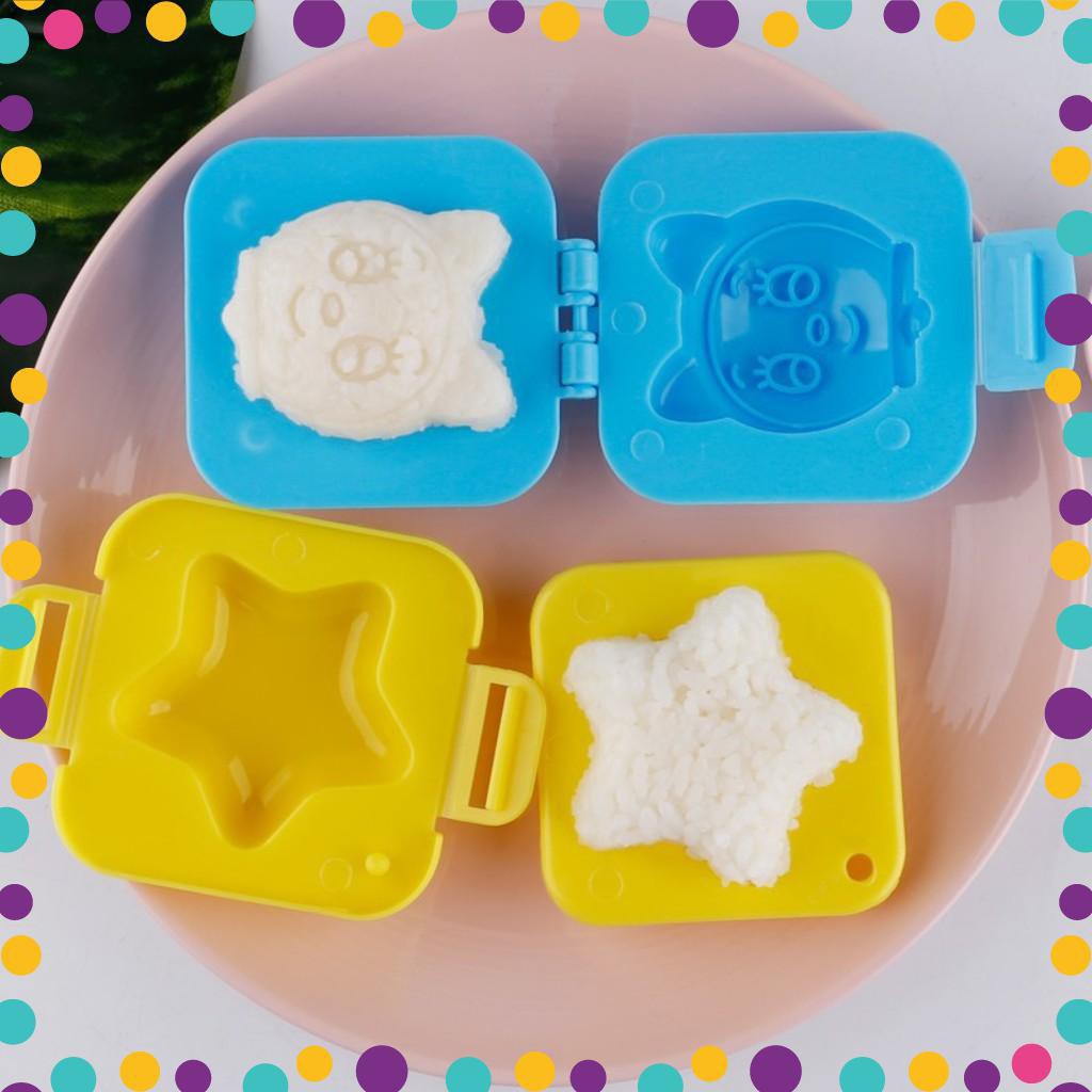 Bộ 6 khuôn ép cơm,ép trứng và bánh đẹp mắt tạo sự tò mò cho bé - bộ 6 khuôn ép cơm