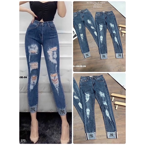 Bigsize QUẦN JEAN XANH RÁCH KIỂU CỰC XỊN ĐỘC LẠ