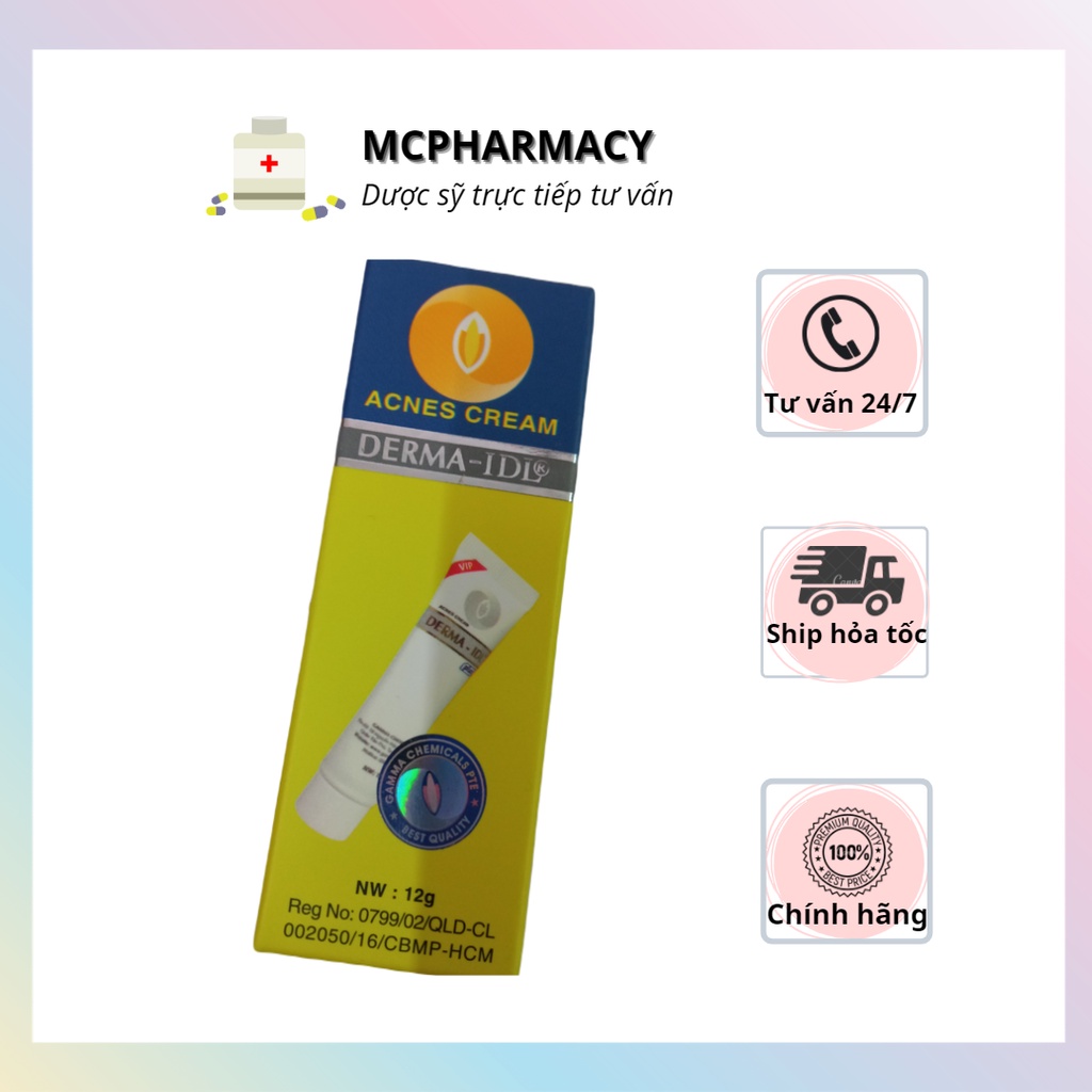 Kem Bôi Mụn Derma Idl Plus 12G Giảm Mụn, Liền Sẹo, Thu Nhỏ Lỗ Chân Lông