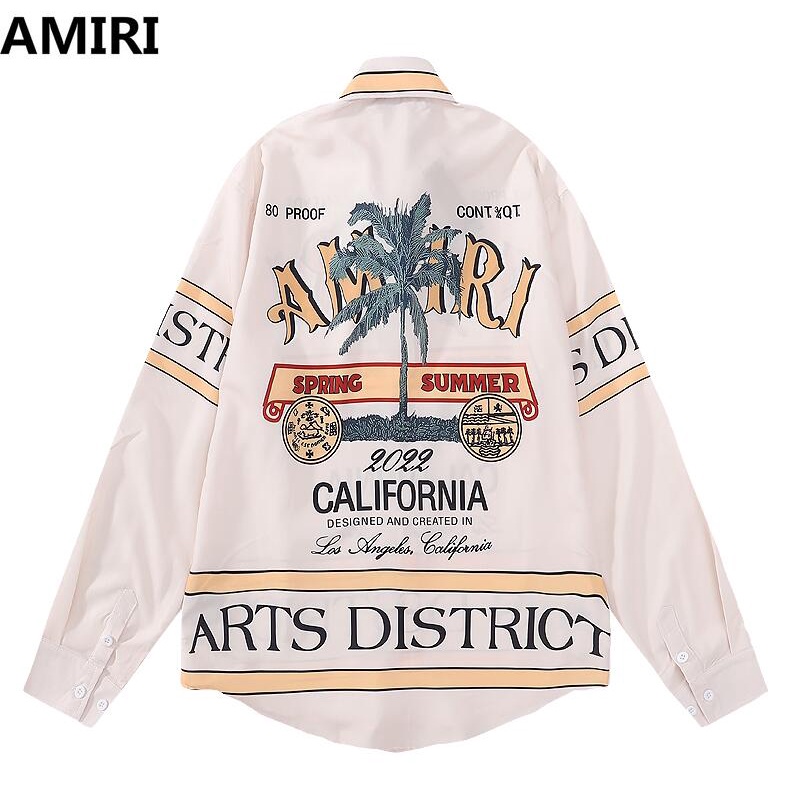 Amir Áo Sơ Mi cotton Tay Dài Cổ Gập In Họa Tiết Thời Trang Dành Cho Nam Nữ