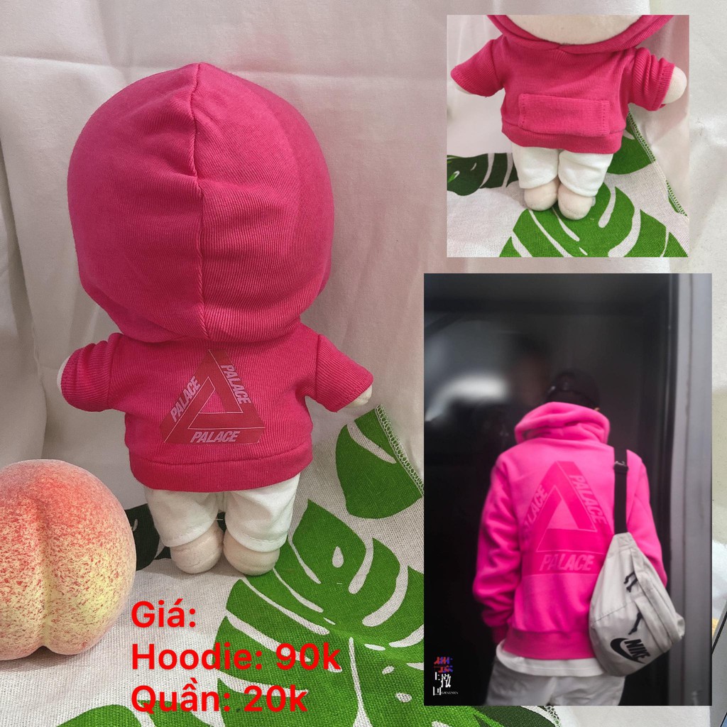 I OUTFIT DOLL I Áo hoodie hồng Yibo cho doll 20cm