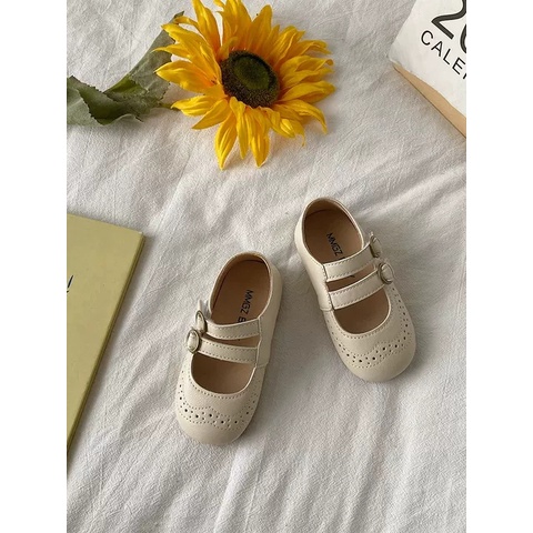 giày búp bê cho bé gái giày bệt cho bé da mềm 2 quai dán đế chống trượt MG baby phong cách hàn quốc full box V565