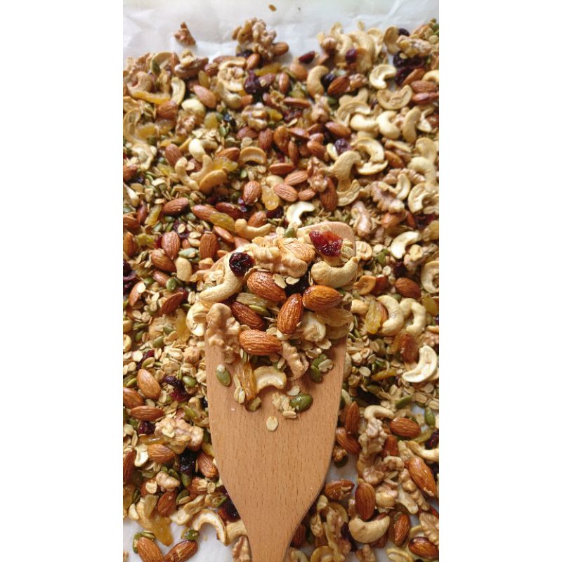 500GRAM GRANOLA SIÊU NHIỀU HẠT 85% (NGŨ CỐC ĂN SÁNG,NGŨ CỐC ĂN KIÊNG,HẠNH NHÂN,ÓC CHÓ,HẠT ĐIỀU,HẠT BÍ,YẾN MẠCH, K MACCA | BigBuy360 - bigbuy360.vn