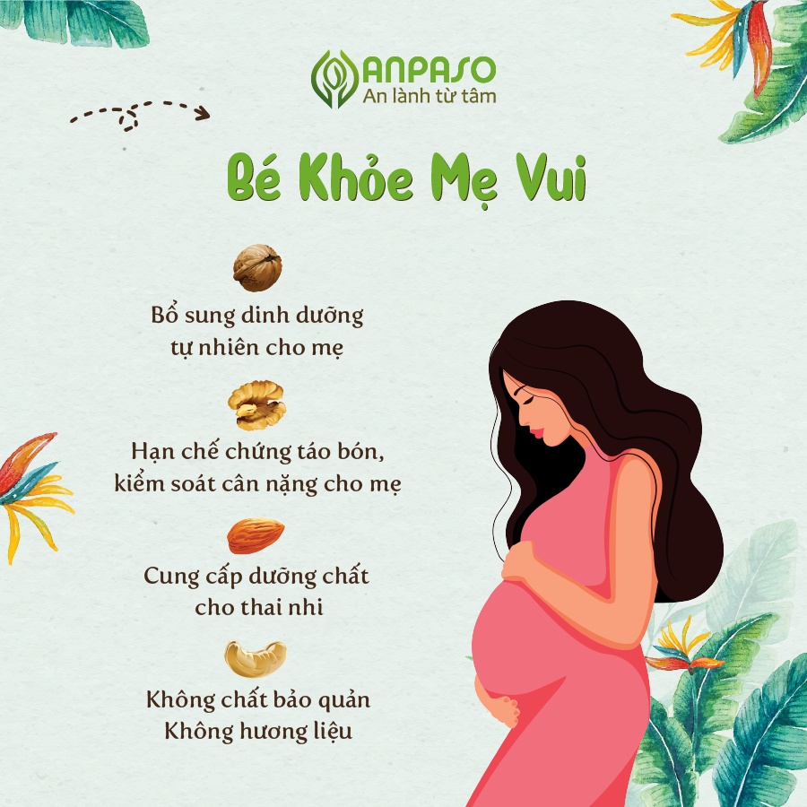 Ngũ cốc bà bầu Anpaso dành cho mẹ bầu bổ sung dưỡng chất hoàn hảo cho mẹ và bé, thơm ngon, dễ uống Hộp 500g