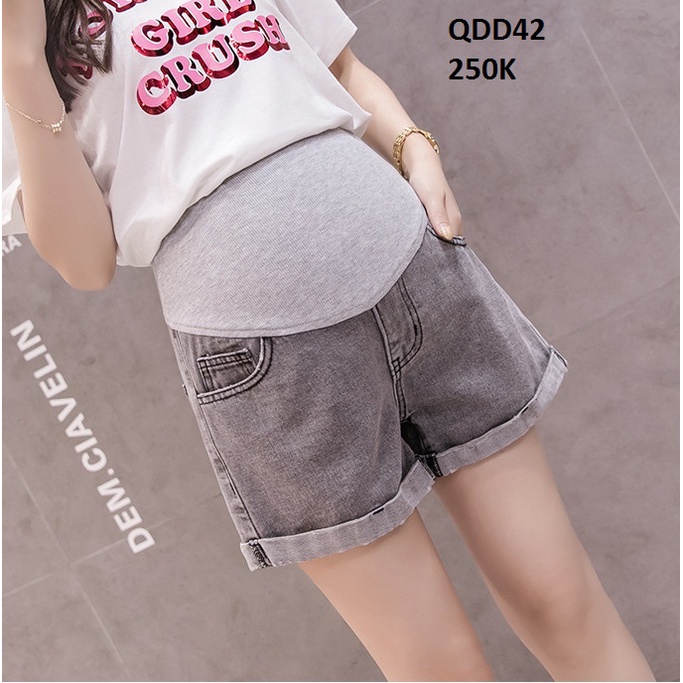 Set bộ bầu đi chơi áo thun bầu - quần short jeans SET100