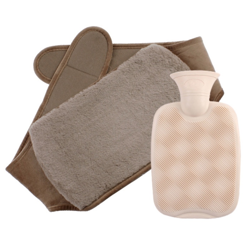 Túi Chườm Nóng / Vỏ Bọc Bình Nước PVC Phủ Lông Mềm Mại Giảm Đau Toàn Thân Cr