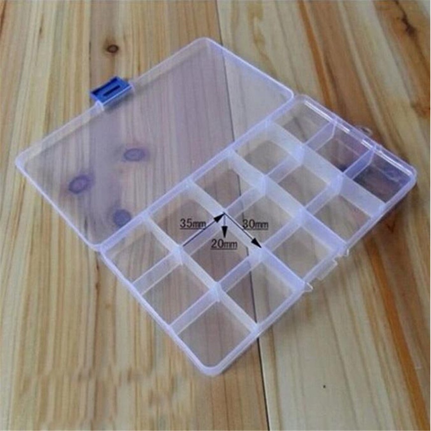 Hộp Nhựa 15 Ngăn Đựng Trang Sức / Phụ Kiện Câu Cá Tiện Dụng