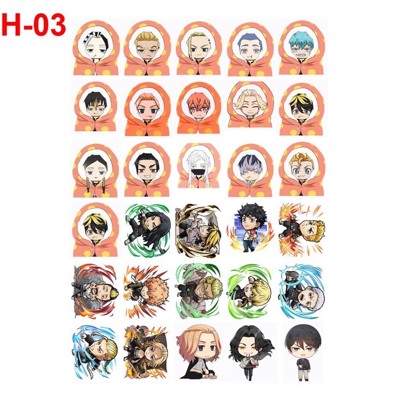 30-600 Sticker dán Rindou Haitani Sanzu Tokyo Revengers ảnh dán Haitani Tokyo Revengers