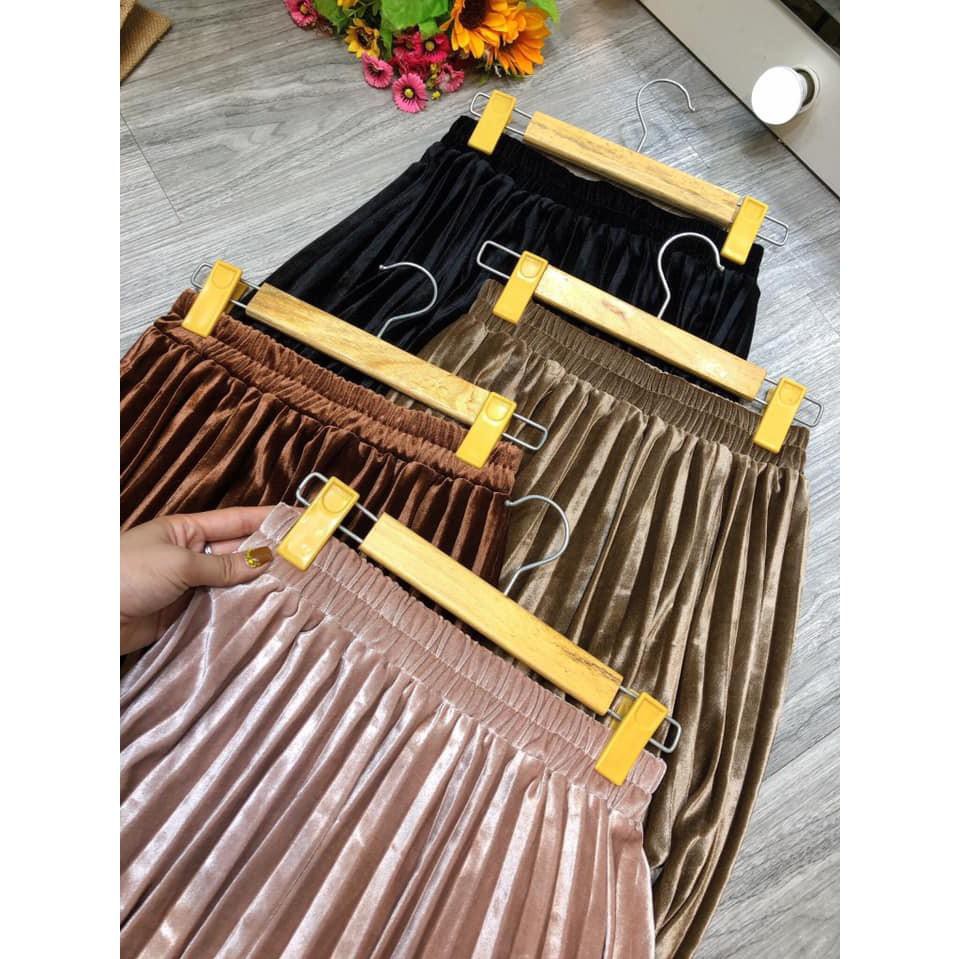 Chân váy 2610 NHUNG dài dập li