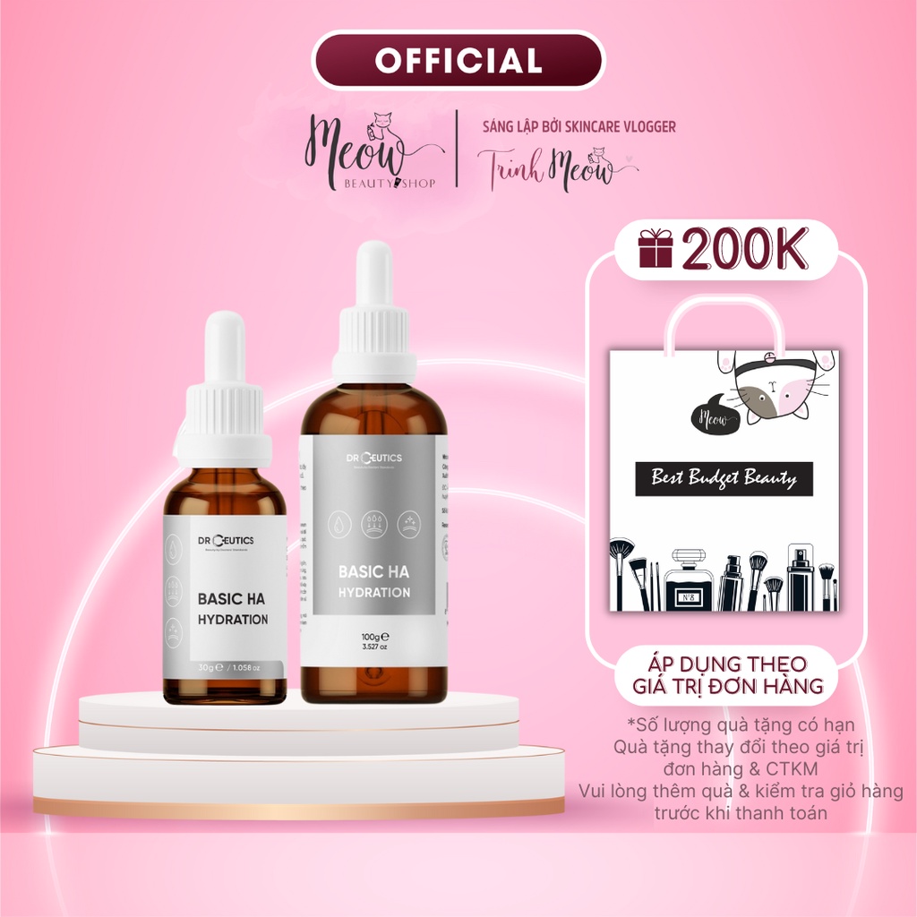 Tinh Chất Drceutics HA cấp ẩm cho da dầu mụn Basic Hydration 30g - 100g
