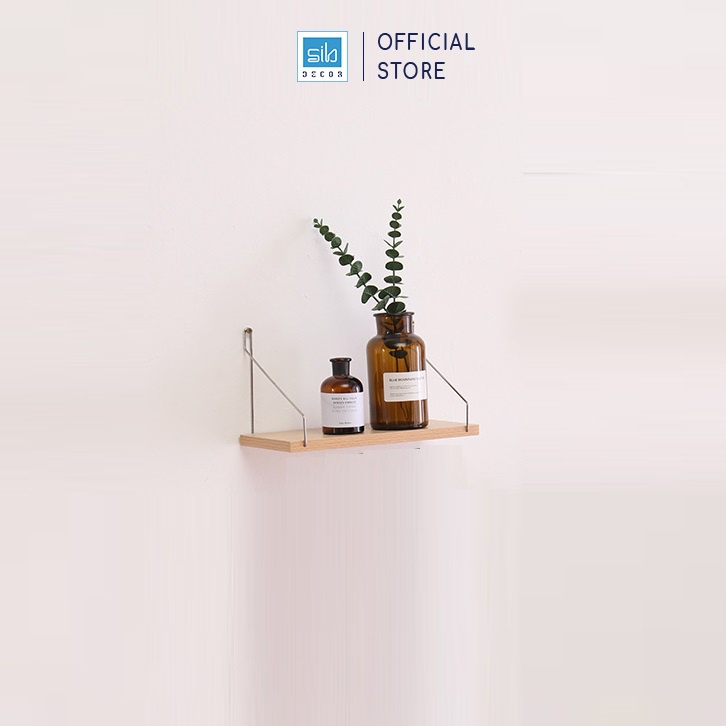 Kệ Gỗ Trang Trí Không Cần Khoan SIB Decor Kích Thước 30 x 15cm, Tặng Kèm Móc Treo Inox Và Phụ Kiện Lắp Đặt