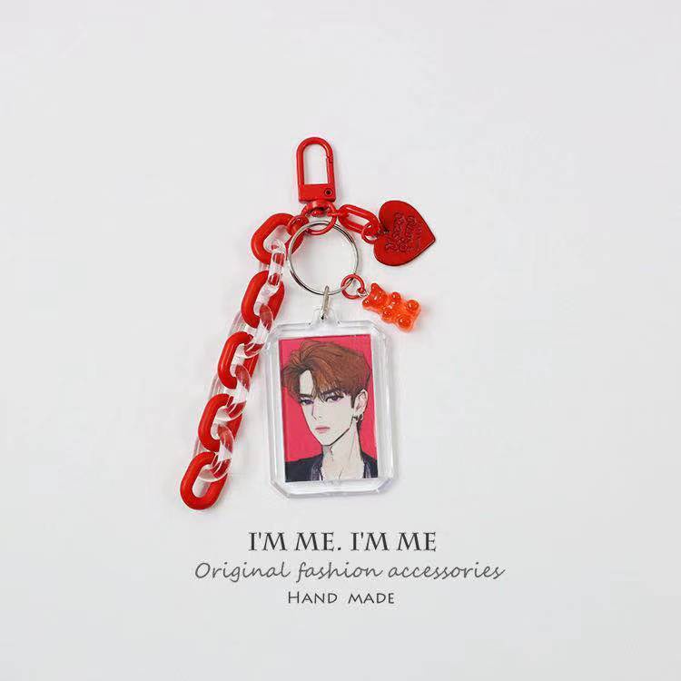 Album lớn 1 inch ảnh móc khóa tình yêu acrylic chuỗi ngôi sao chaser cô gái trang trí túi treo chuỗi mặt dây chuyền