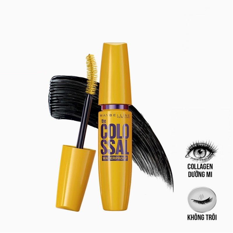 Mascara Maybelline vàng làm dày mi, ngăn rụng mi dưỡng mi lâu trôi màu đen 9.2ml | BigBuy360 - bigbuy360.vn