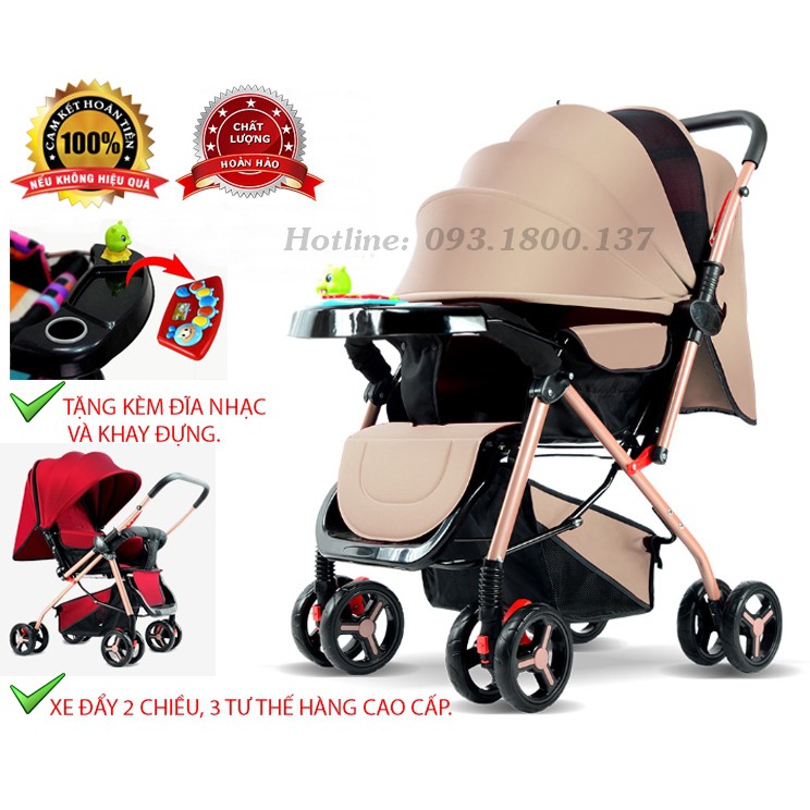 [Mã 267FMCGSALE giảm 8% đơn 500K] Xe đẩy cho bé BBaby 602 - Xe đẩy trẻ em 2 chiều - có thể gấp gọn