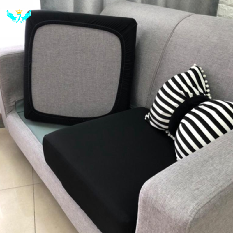 Vỏ Bọc Ghế Sofa 1-4 Chỗ Ngồi Bằng Lụa Lạnh Co Giãn Màu Trơn Thay Thế Tiện Dụng