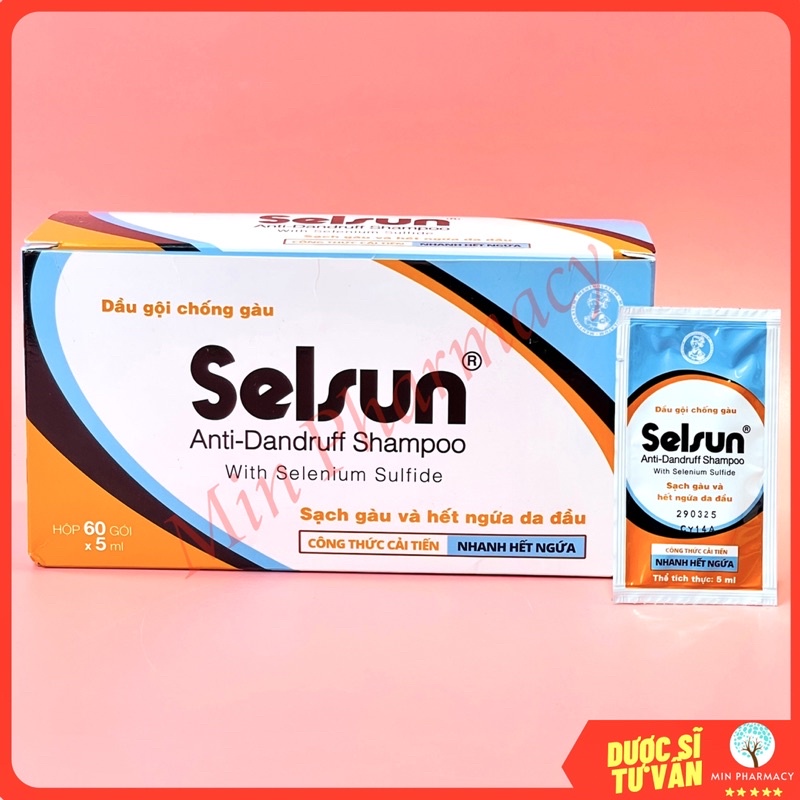 DÂY 10 gói Dầu gội đầu SELSUN Dành cho tóc gàu Anti-Dandruff Shampoo  - Minpharmacy